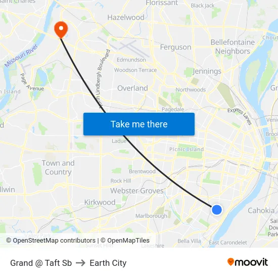 Grand @ Taft Sb to Earth City map