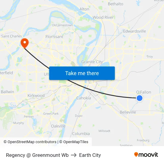 Regency @ Greenmount Wb to Earth City map
