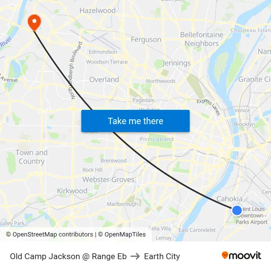 Old Camp Jackson @ Range Eb to Earth City map
