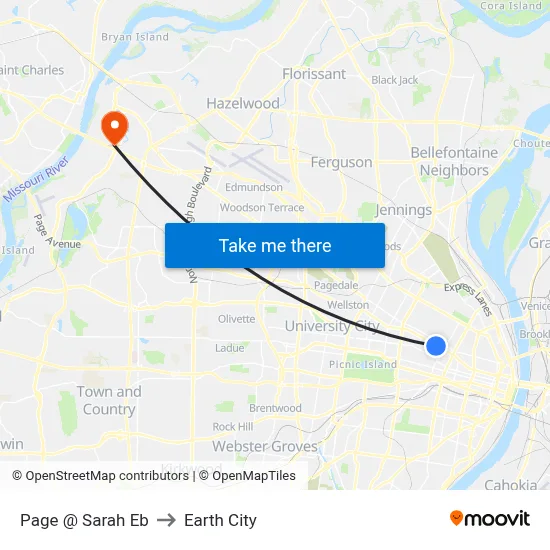 Page @ Sarah Eb to Earth City map