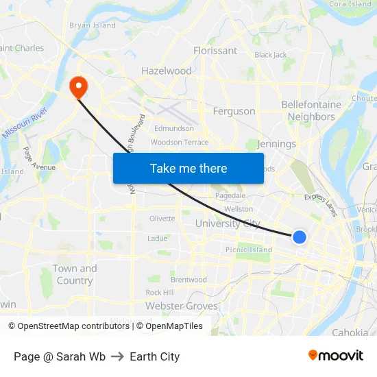 Page @ Sarah Wb to Earth City map
