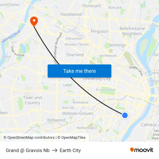 Grand @ Gravois Nb to Earth City map