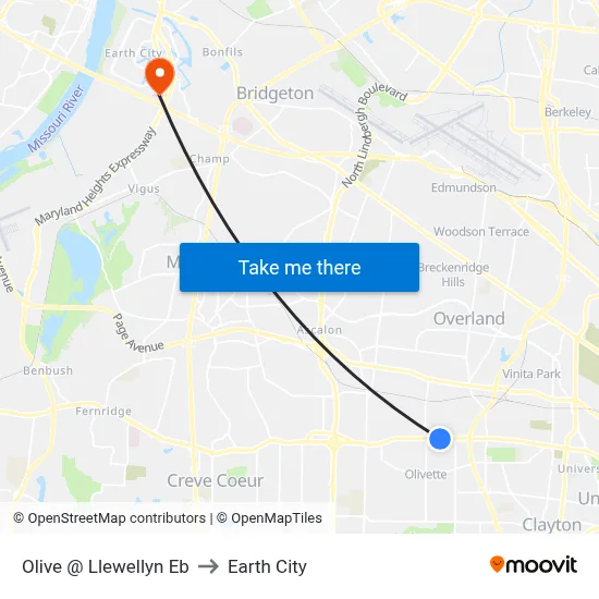 Olive @ Llewellyn Eb to Earth City map