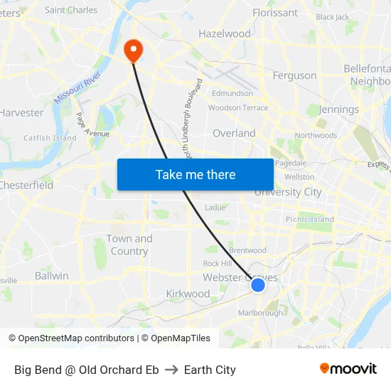 Big Bend @ Old Orchard Eb to Earth City map