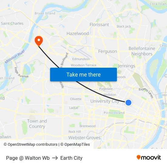 Page @ Walton Wb to Earth City map