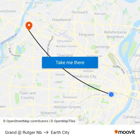 Grand @ Rutger Nb to Earth City map