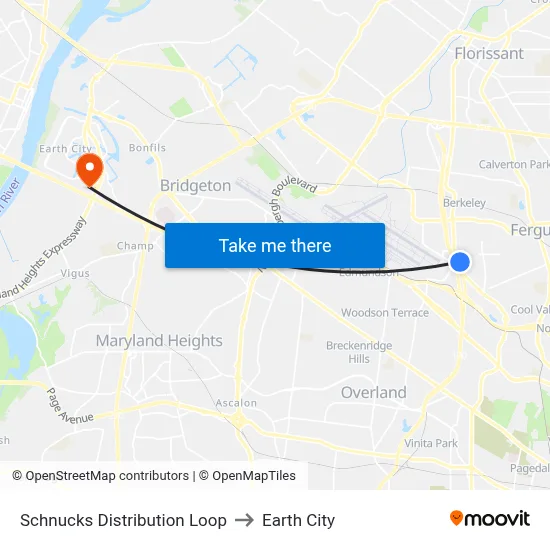 Schnucks Distribution Loop to Earth City map