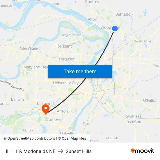 Il 111 & Mcdonalds NE to Sunset Hills map