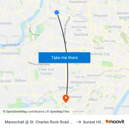 Mareschall @ St. Charles Rock Road Wb to Sunset Hills map
