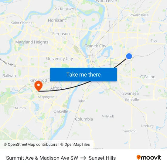 Summit Ave & Madison Ave SW to Sunset Hills map