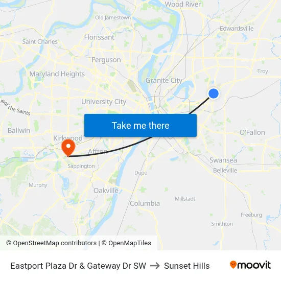 Eastport Plaza Dr & Gateway Dr SW to Sunset Hills map