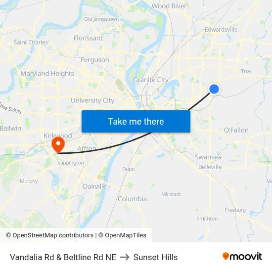 Vandalia Rd & Beltline Rd NE to Sunset Hills map