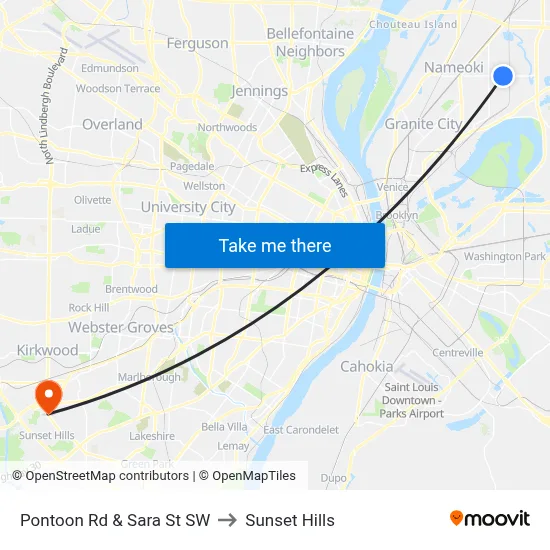 Pontoon Rd & Sara St SW to Sunset Hills map
