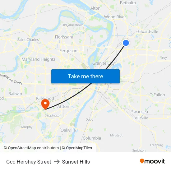 Gcc Hershey Street to Sunset Hills map