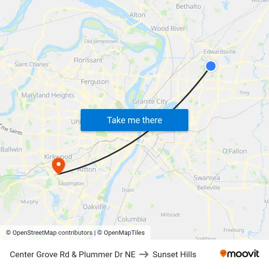 Center Grove Rd & Plummer Dr NE to Sunset Hills map