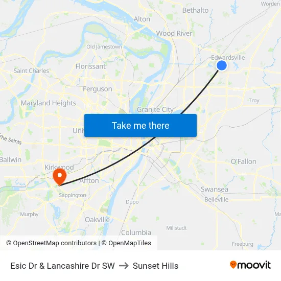 Esic Dr & Lancashire Dr SW to Sunset Hills map