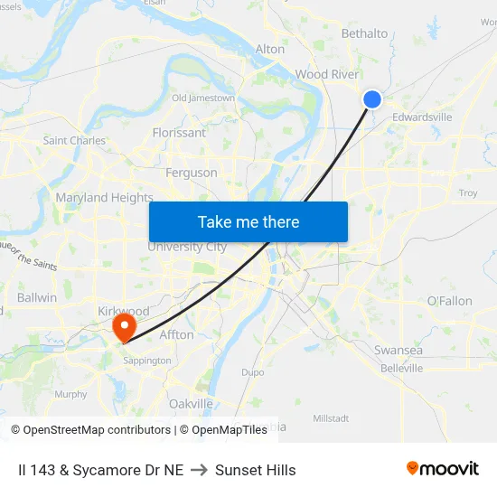 Il 143 & Sycamore Dr NE to Sunset Hills map