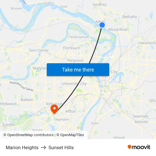 Marion Heights to Sunset Hills map