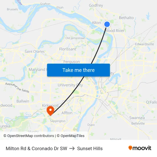 Milton Rd & Coronado Dr SW to Sunset Hills map