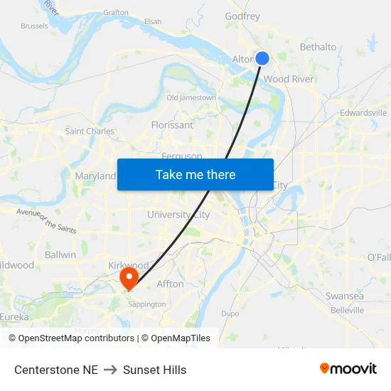 Centerstone NE to Sunset Hills map