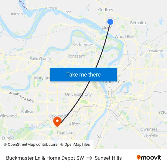 Buckmaster Ln & Home Depot SW to Sunset Hills map