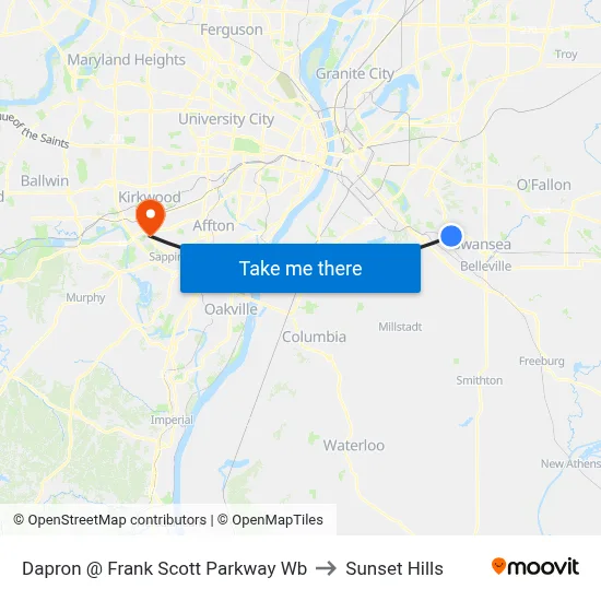 Dapron @ Frank Scott Parkway Wb to Sunset Hills map