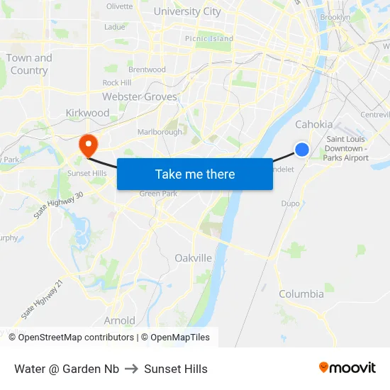 Water @ Garden Nb to Sunset Hills map