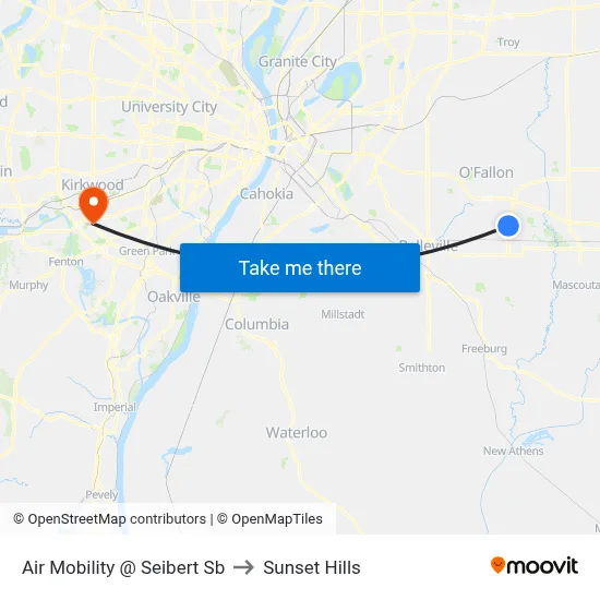Air Mobility @ Seibert Sb to Sunset Hills map