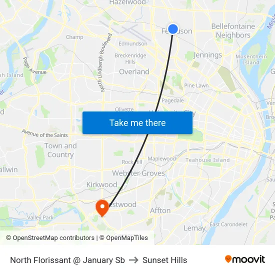 North Florissant @ January Sb to Sunset Hills map