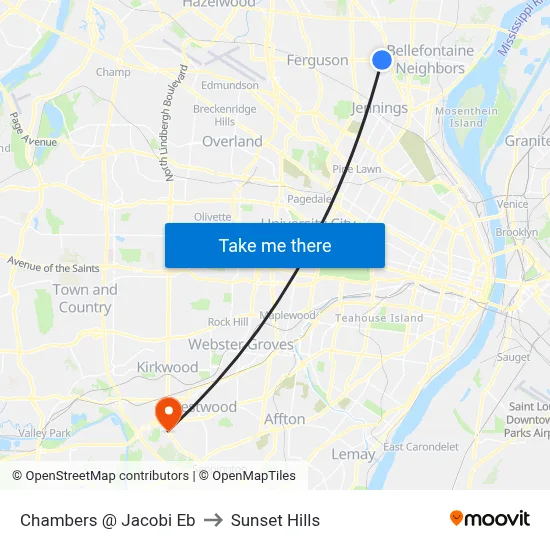 Chambers @ Jacobi Eb to Sunset Hills map