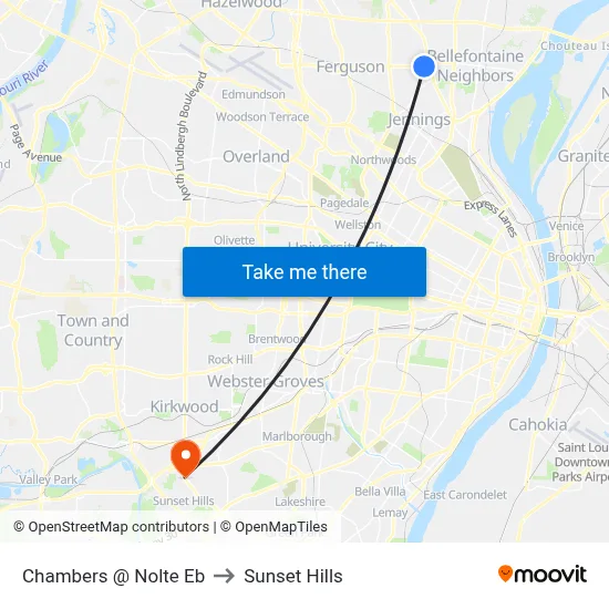 Chambers @ Nolte Eb to Sunset Hills map