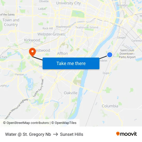 Water @ St. Gregory Nb to Sunset Hills map