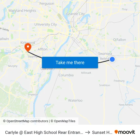 Carlyle @ East High School Rear Entrance Wb to Sunset Hills map