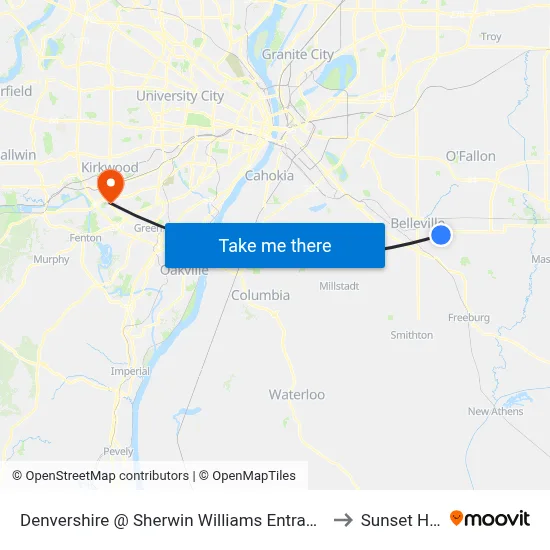 Denvershire @ Sherwin Williams Entrance Sb to Sunset Hills map