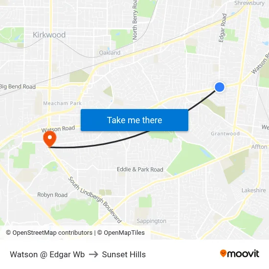 Watson @ Edgar Wb to Sunset Hills map