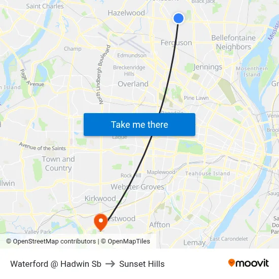 Waterford @ Hadwin Sb to Sunset Hills map