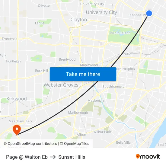 Page @ Walton Eb to Sunset Hills map