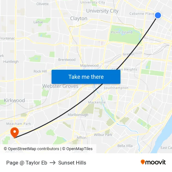 Page @ Taylor Eb to Sunset Hills map