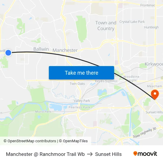Manchester @ Ranchmoor Trail Wb to Sunset Hills map
