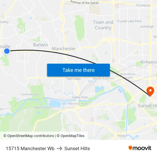 15715 Manchester Wb to Sunset Hills map