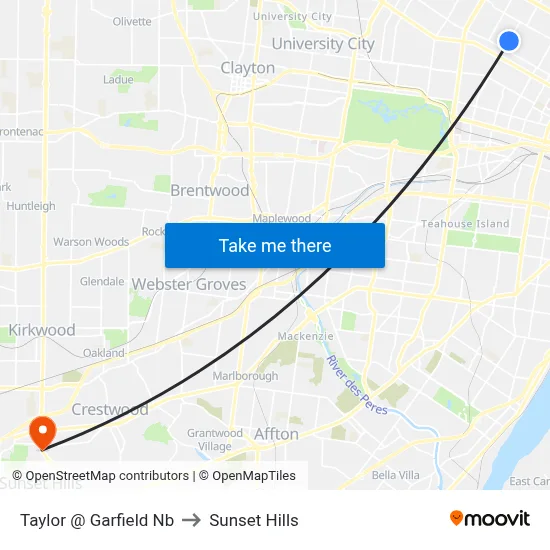 Taylor @ Garfield Nb to Sunset Hills map