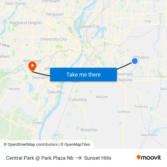 Central Park @ Park Plaza Nb to Sunset Hills map