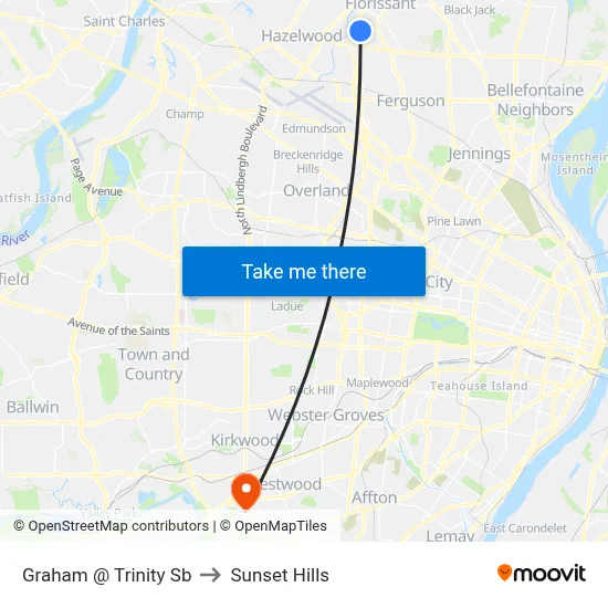 Graham @ Trinity Sb to Sunset Hills map