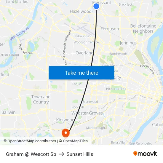 Graham @ Wescott Sb to Sunset Hills map