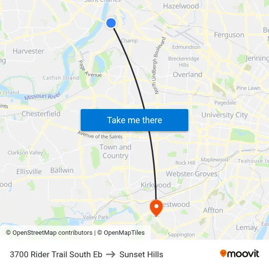 3700 Rider Trail South Eb to Sunset Hills map