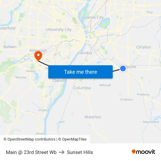 Main @ 23rd Street Wb to Sunset Hills map
