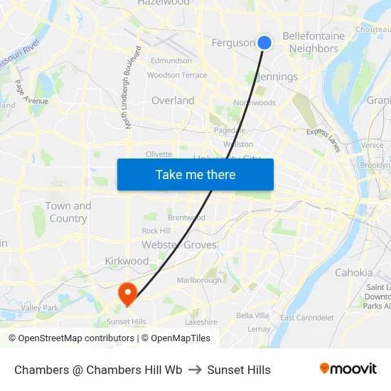 Chambers @ Chambers Hill Wb to Sunset Hills map