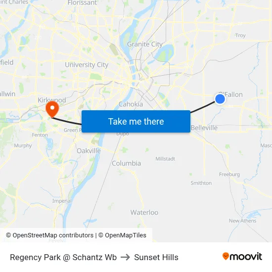 Regency Park @ Schantz Wb to Sunset Hills map