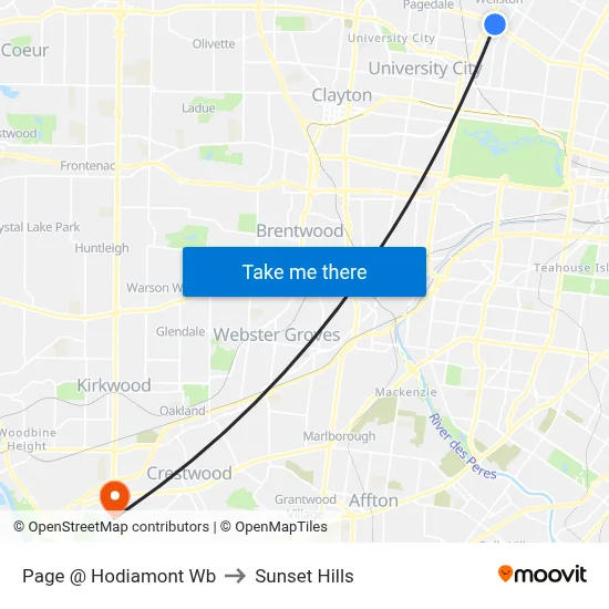 Page @ Hodiamont Wb to Sunset Hills map