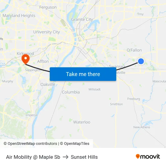 Air Mobility @ Maple Sb to Sunset Hills map
